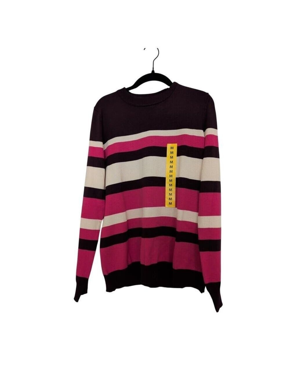 Women's Rafaella Striped Sweater Winetasting Size M